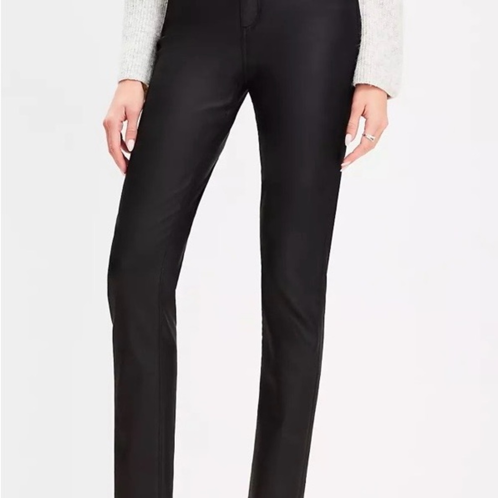 Loft Coated High Rise Skinny Jeans in Black - size 12